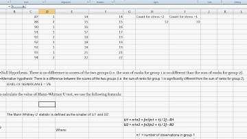 MannWhitney U test in Excel