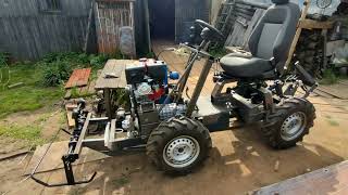 видео: Самодельный минитрактор  4х4. Тросиковая  кулиса на кпп. картинка: Самодельный минитрактор  4х4. Тросиковая  кулиса на кпп.