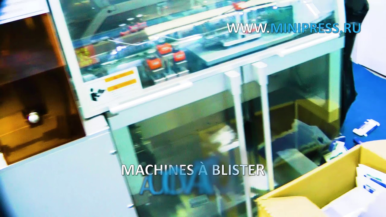 Cartonneuse pour l'emballage dans des blisters avec des pilules et des capsules Minipress.ru