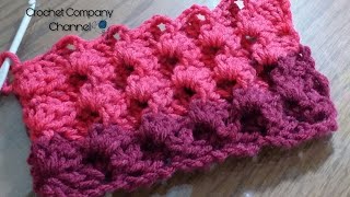 كروشيه غرزه مجسمه لعمل (سكارف/بطانيه بيبى/بلوفر..) _ How To Crochet 3D Stitch