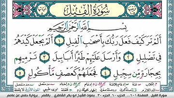 سورة الفيل مكتوبة  Surah Al Feel ابو بكر الشاطري Abu Bakr Al-Shatri | القرآن الكريم