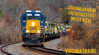 Virginia Trains - Chasing a pair of fresh SD23T4’s on CSX W036