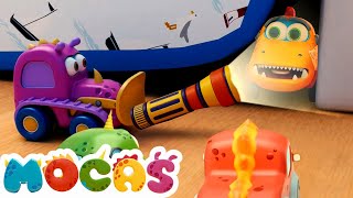 Mocas: Little Monster Cars & the monster under the bed! Full episodes of funny cartoons for babies.