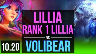 LILLIA vs VOLIBEAR (JUNGLE) | Rank 1 Lillia, Rank 8, KDA 6/3/14 | BR Challenger | v10.20
