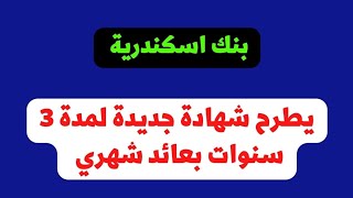 طرح شهادة ثلاثية جديدة بدورية صرف شهرية في بنك اسكندرية Alex bank