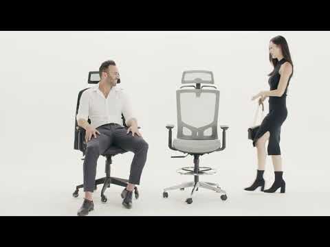Nouhaus Ergonomic Office Chair // ErgoDraft // Gray (Black) video thumbnail