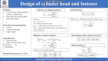 MSD - Lecture 10 - Design of cylinder head and bolt / stud of an IC engine