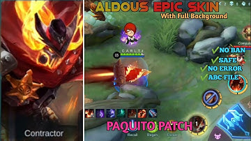 ALDOUS EPIC SKIN SCRIPT | With Full Background | abc File |MATHILDA PATCH √ Mobile legend