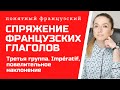 Спряжение французских глаголов. Глаголы третьей группы в повелительном наклонении. Impératif.