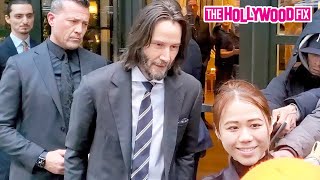 Keanu Reeves Is Greeted By A Mob Of Fans Outside His Hotel While Promoting 'John Wick: Chapter 4'