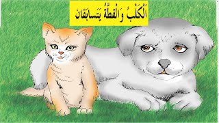 الكلب والقطة يتسابقان صفحة 95 قراءة الصف الثاني الابتدائي مع حل أسئلة التدريبات