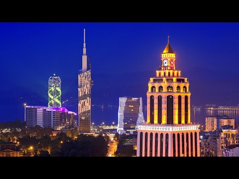 Georgia Batumi at night 28.04.2022 (Dron video) Грузия Батуми ночью(Дрон видео) ბათუმი ღამით (დრონი)