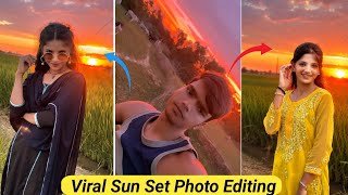 Viral Sun Set Photo Editing 🌝 new trending Sun Set Photo Editing instagram  screenshot 1