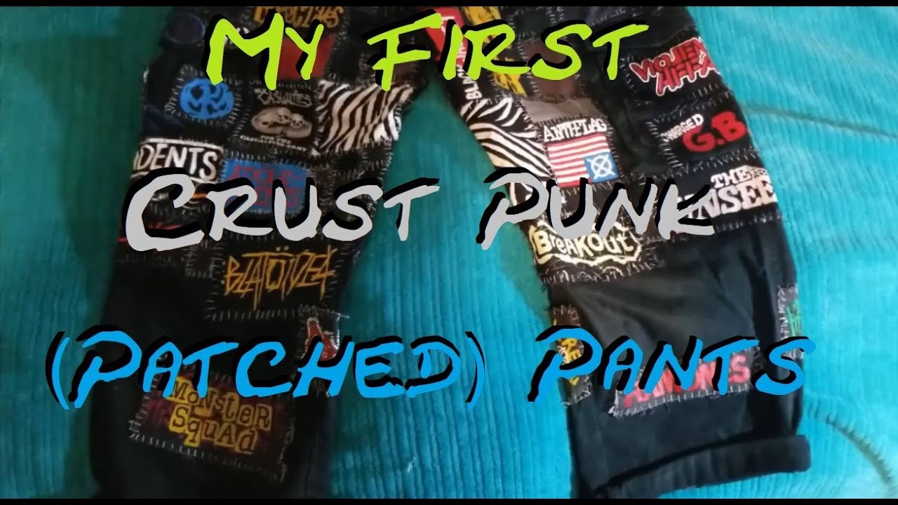 first ever patch pants ive made!! not all folkpunk but a good chunk is :  r/FolkPunk