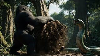 Python vs gorilla king 🦍🪱 Jungle buttle 