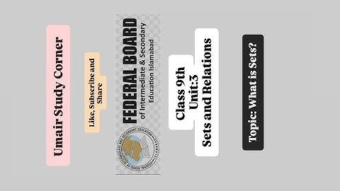 🎓 What is Set? | Class 9 Maths Chapter 3 | Exercise 3.1 | FBISE & Punjab Board