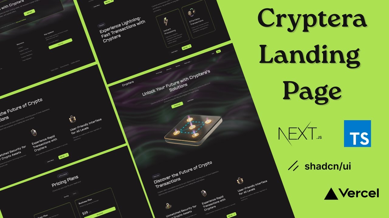Build a Crypto Landing Page with Next.js, Tailwind CSS, Shadcn UI, and Cursor AI | Full Web Tutorial