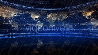 Sapphire and Gold Background Earth Map / Spinning World Map Animated Looped Video Background