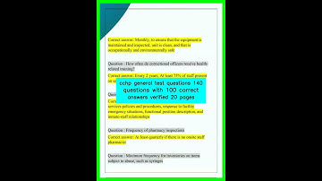 cchp general test questions 140 questions with 100 correct answers verified 20 pages video