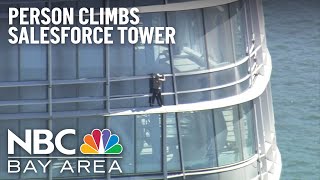 Watch: Police Discuss Person Climbing Salesforce Tower in San Francisco