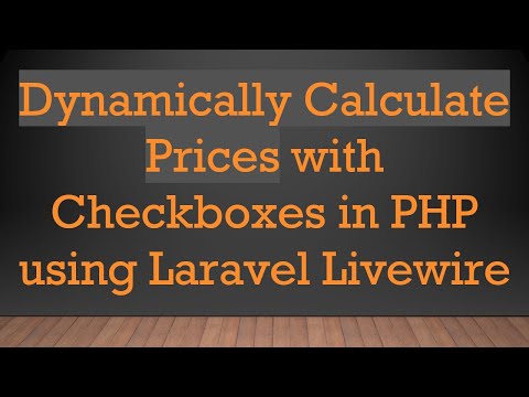 Dynamically Calculate Prices