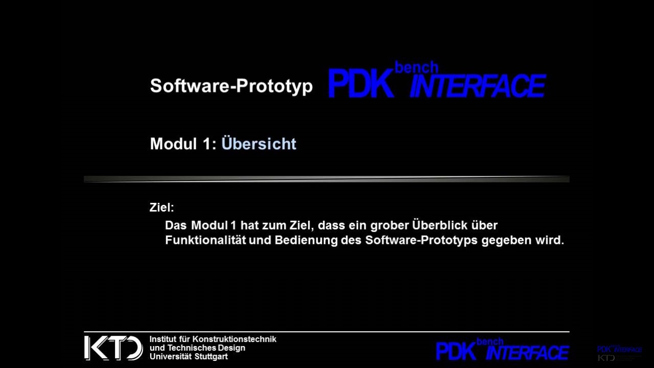 PDKbench Softwaremodul 1 Übersicht