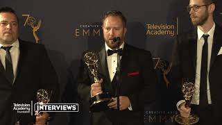 Emmy winning sound editing team ("Atlanta") in the 2018 Creative Arts Emmys Press Room