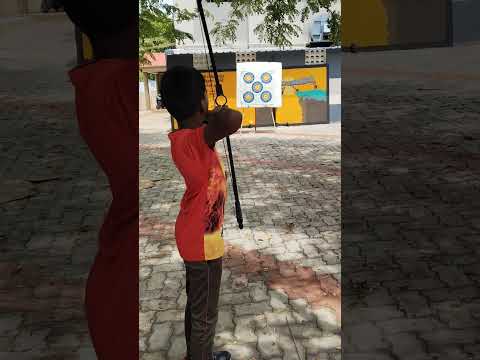 வில்வித்தை பயிற்சி களத்தில் சுதர்ஸன்