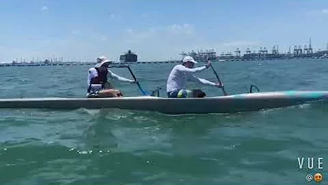 Paddling a 2 person Outrigger Canoe (OC2) using the One-Arm Freedom canoe paddle