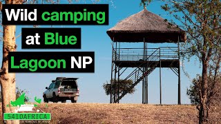 Wild camping at the Blue Lagoon National Park in Zambia