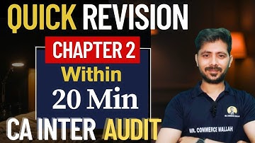 CA Inter Audit Chapter 2 Quick revision in 20 minute | Must Watch Before Exam | Mr Commerce Wallah