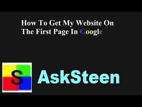 How To Get My Website On The First Page Google - YouTube