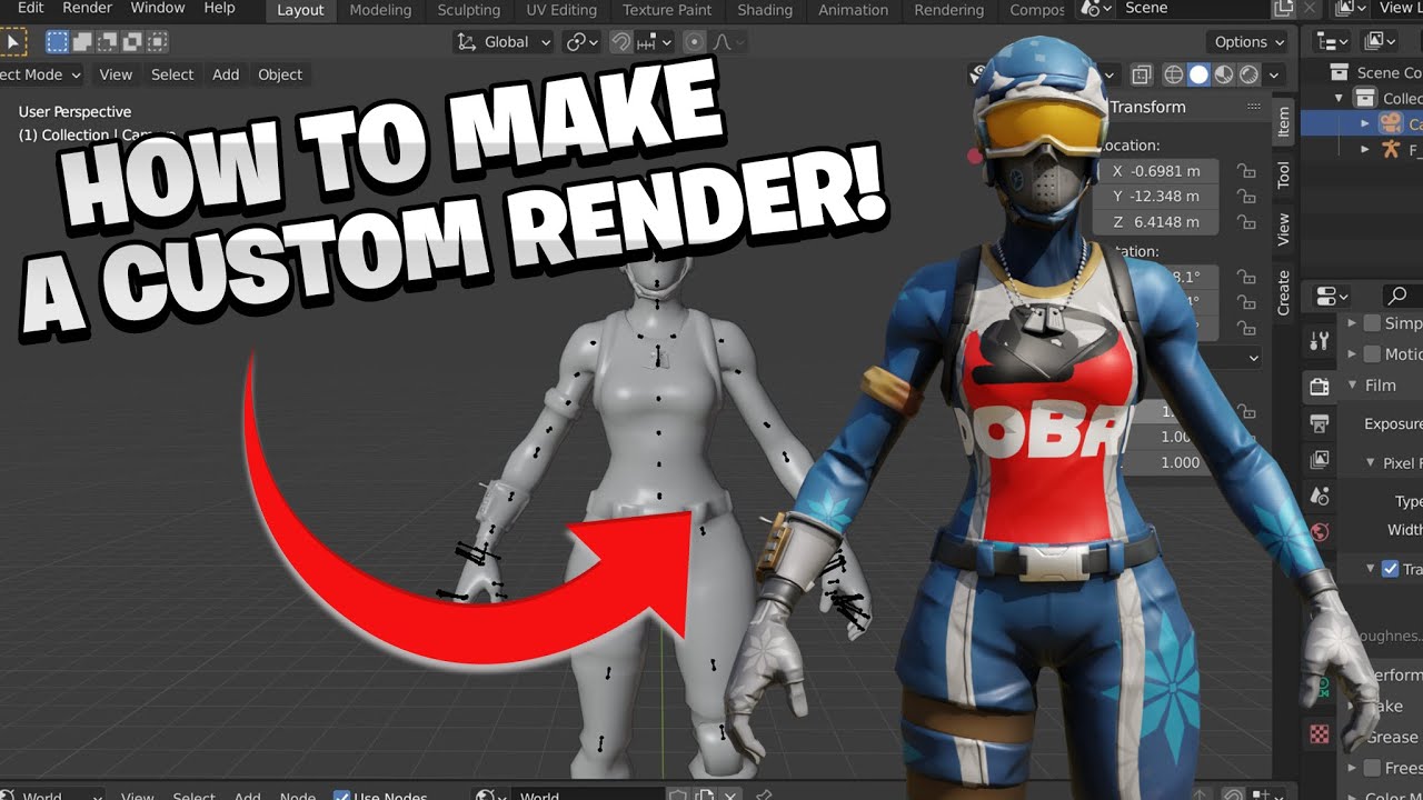 How To Make A CUSTOM Fortnite Render In Blender Using YouTube