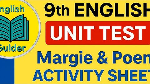 9th Std English 1st Unit Test | Activity Sheet with Answers | Margie & Poem Solutions | Full Guide