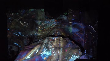 Palimpsests video mapped into the exhibition