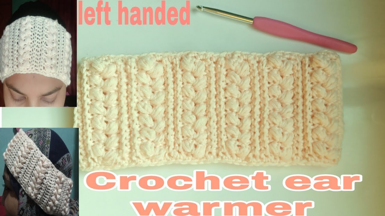 left handed Crochet ear warmer || কুশিকাটার কান টুপি / মাথার ব্যান্ড টিউটোরিয়াল