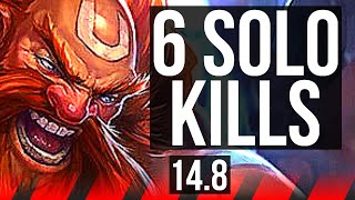 GRAGAS vs ILLAOI (TOP) | 8/1/6, 6 solo kills, 500+ games, Dominating | EUW Master | 14.8