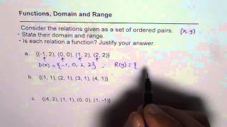 Set of Ordered Pairs Function Domain Range