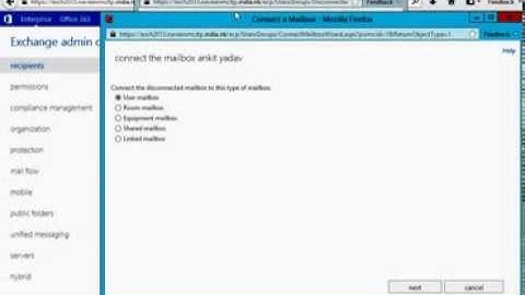 Delete User Mailbox or Reconnect with the new Active Directory user Account in exchange server 2013