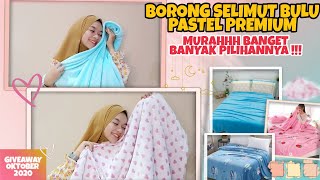 SHOPEE HAUL SELIMUT PASTEL BULU PREMIUM TERMURAH DI SHOPEE + GIVEAWAY OKTOBER  2020 !!!