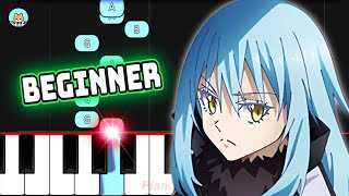 That Time I Got Reincarnated as a Slime Season 3 OP - "PEACEKEEPER"-BEGINNER Piano Tutorial & Sheets