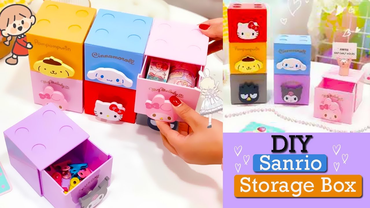 DIY Stationery / DIY Sanrio Desk Storage Box/School hacks/ Easy to