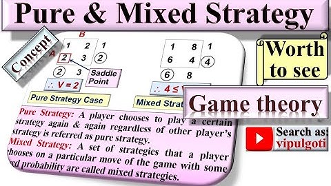 Pure & mixed Strategy|6|Game theory|Operation Research|GTU|Difference between pure & mixed strategy