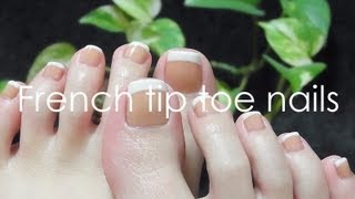 French Tip Toe Nails フレンチネイル Youtube