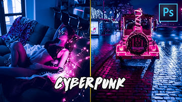 Cyberpunk Color Grading - Photoshop Tutorial (Easy)
