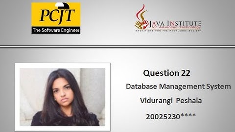 Database Management System | Question 22| Java Institute