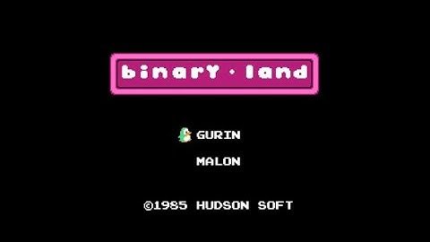 Binary Land - Nintendo Entertainment System - Intro & Title Screen