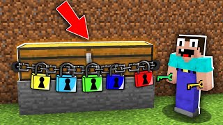 Minecraft NOOB vs PRO: WHICH KEY CAN WILL OPEN NOOB THIS RAREST LONG CHEST? Challenge 100% trolling