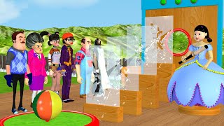 Scary Teacher 3D vs Squid Game Kick Ball Through Glass 3 Times Challenge NickJoker Winning