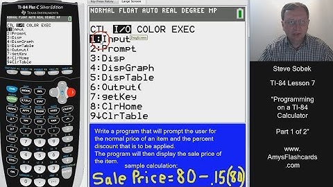 Programming on a TI 84 Calculator Part 1 of 2